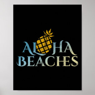 Aloha Beaches Hawaii Surfen Ananas Party Sun S Poster
