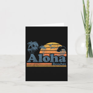 Aloha Beaches Hawaii Vintag Beach Surfing Retro H Karte