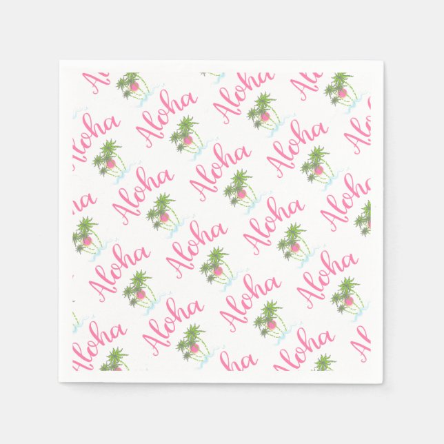 Aloha Beaches Hawaiian Style Party Cool Serviette (Vorderseite)