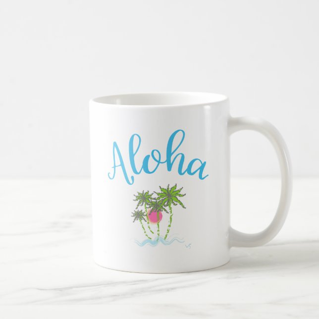 Aloha Beaches Hawaiianischer Sommer Tasse (Rechts)