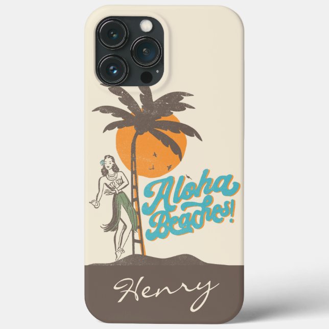 Aloha Beaches Hula Girl Hawaii Hawaii Retro Case-Mate iPhone Hülle (Rückseite)