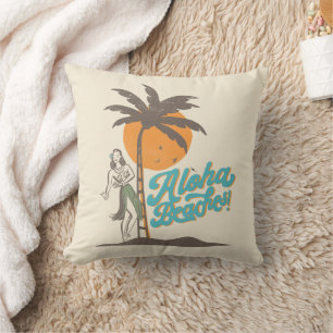 Aloha Beaches Hula Girl Hawaii Hawaii Retro Kissen