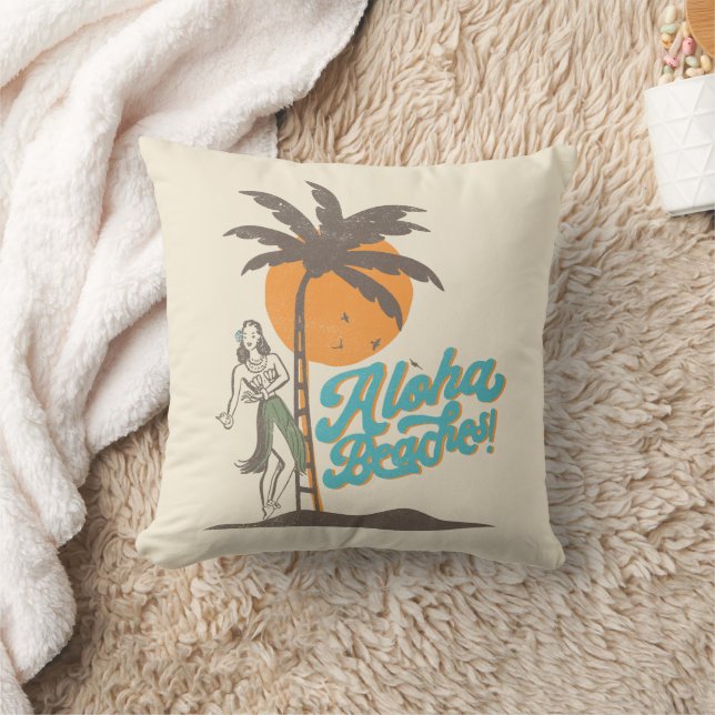 Aloha Beaches Hula Girl Hawaii Hawaii Retro Kissen (Decke)