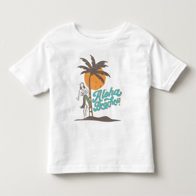 Aloha Beaches Hula Girl Hawaii Hawaii Retro Kleinkind T-shirt (Vorderseite)