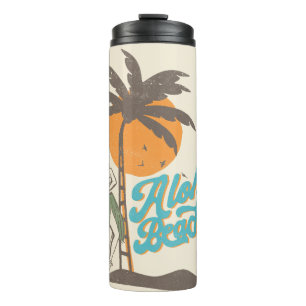 Aloha Beaches Hula Girl Hawaii Hawaii Retro Thermosbecher