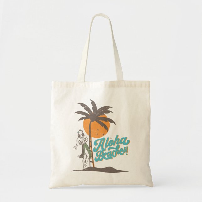 Aloha Beaches Hula Girl Hawaii Hawaii Retro Tragetasche (Vorne)