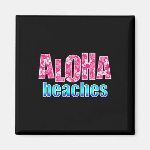 Aloha Beaches Pink Hibiskus Blume Hawaiian Hawaii Magnet