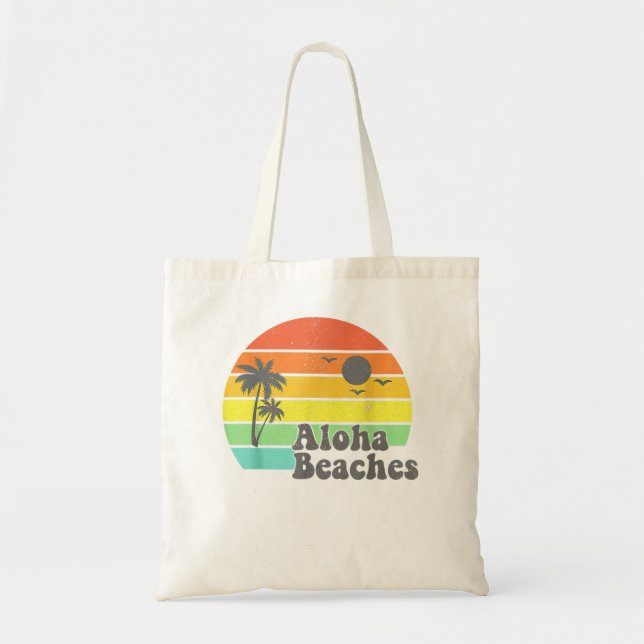 Aloha Beaches Retro Beach Urlaub Sommerangebot Wo Tragetasche (Vorne)