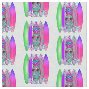 Aloha Beaches Tropical Surf Ananas Stoff