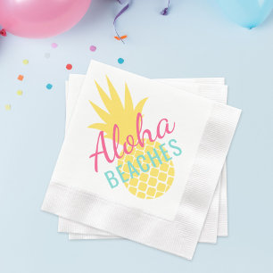 Aloha Beaches Tropical Yellow Pineape Serviette