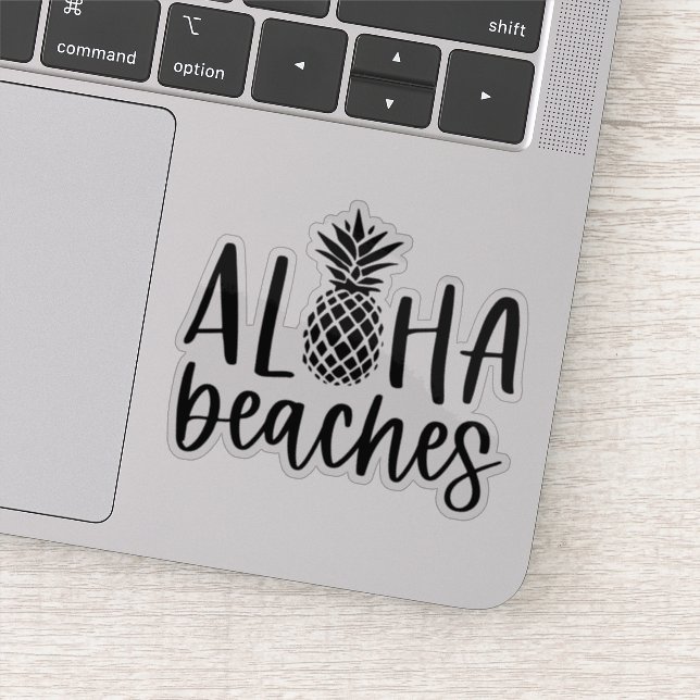 Aloha Beaches Tropischer Ananas Aufkleber (Detail)