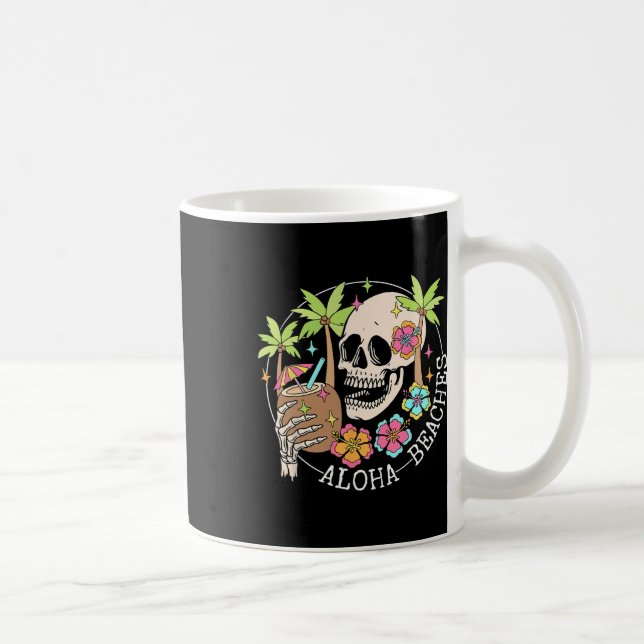 Aloha Beachs Skeleton Summer Vacation Hawaii Famil Kaffeetasse (Rechts)