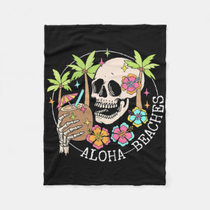 Aloha Beachs Skelett Sommerferien Hawaii Familie Fleecedecke