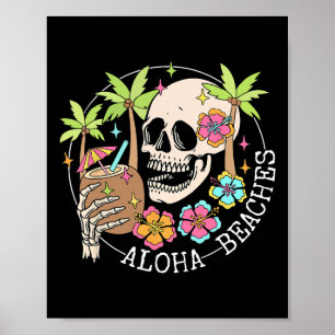 Aloha Beachs Skelett Sommerferien Hawaii Familie Poster