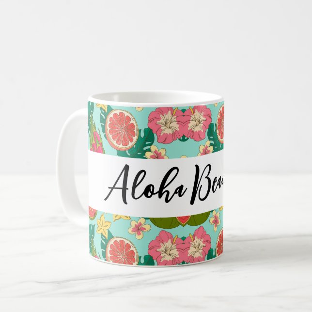 Aloha Beautiful Keramik Tasse (Vorderseite Links)