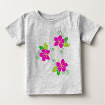Aloha Bestickter Look Rosa Hawaiian Flower