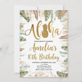 Aloha Birthday, Luau Geburtstag, jedes Alter, trop Einladung