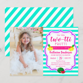 Aloha Birthday Luau Tropical Foto Two-tti Frutti Einladung