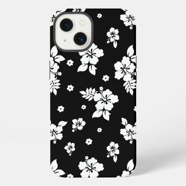 Aloha Black Klassisches Hawaiianisches Nahtloses M iPhone Hülle (Rückseite)