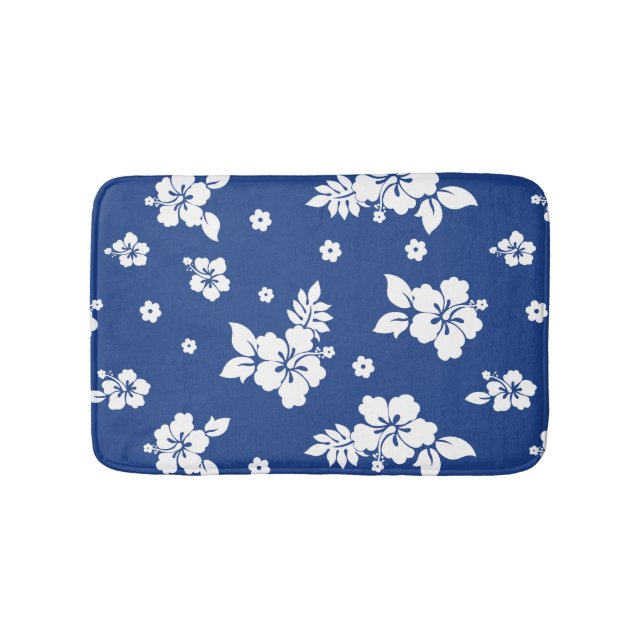 Aloha Blue Classic Hawaiian Seamless Pattern Badematte (Vorderseite)