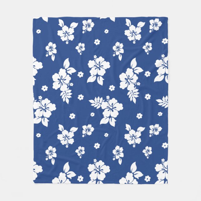 Aloha Blue Classic Hawaiian Seamless Pattern Fleecedecke (Vorderseite)