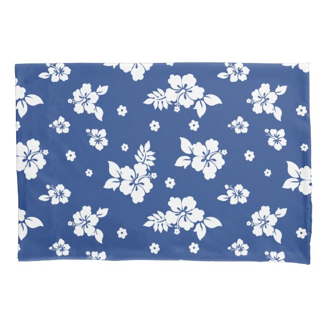 Aloha Blue Classic Hawaiian Seamless Pattern Kissenbezug (Vorderseite-Links)