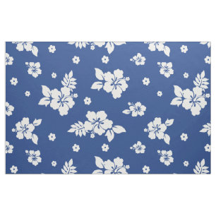 Aloha Blue Classic Hawaiian Seamless Pattern Stoff