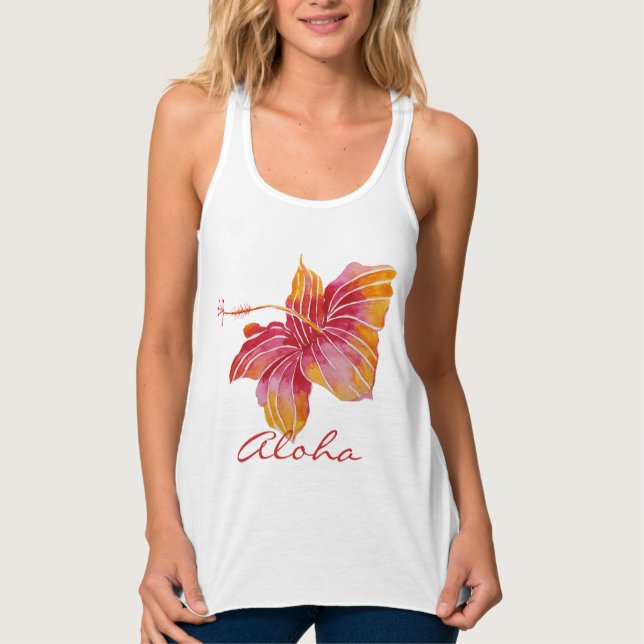 Aloha | Blume des hawaiianischen Hibiskus Tank Top (Vorderseite)