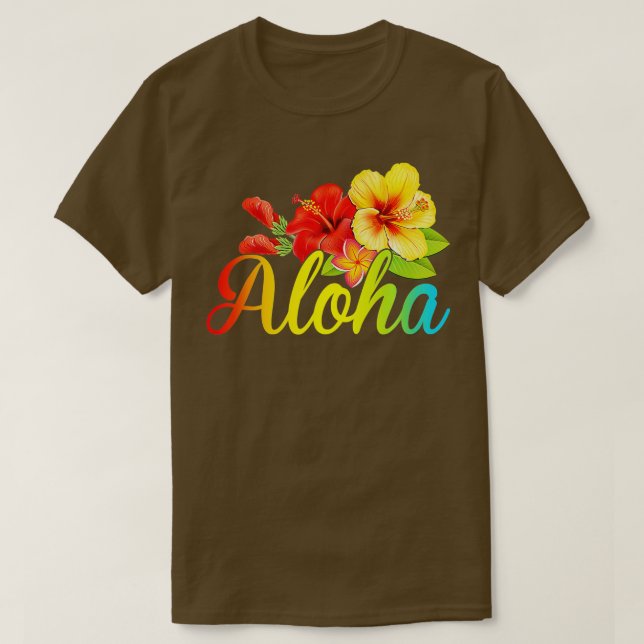 Aloha Blume Hawaiian Funny Hawaii Beach Luau Par T-Shirt (Design vorne)