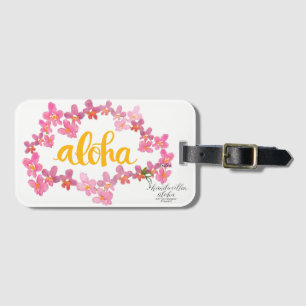 Aloha Bold Orchid Lei Bag Tag - Weiß Gepäckanhänger