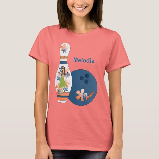 Aloha Bowling Design T-Shirt (Vorderseite)