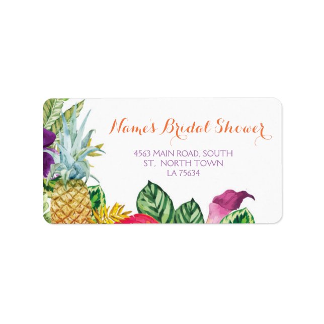 Aloha Brautparty Address Labels Luau Stickers Adressaufkleber (Vorne)