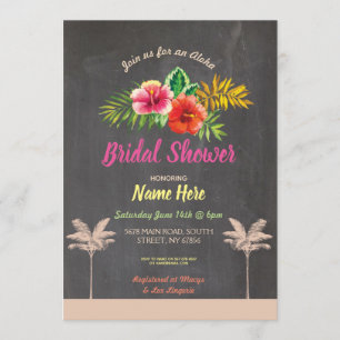 Aloha Brautparty Tropischer Chalk Vintag Einladung