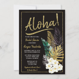 Aloha Bridal Dusche Einladung, Imitate Gold Einladung