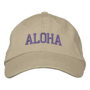ALOHA Cap (Khaki mit dunklem Aquamarinen Bestickte Baseballkappe