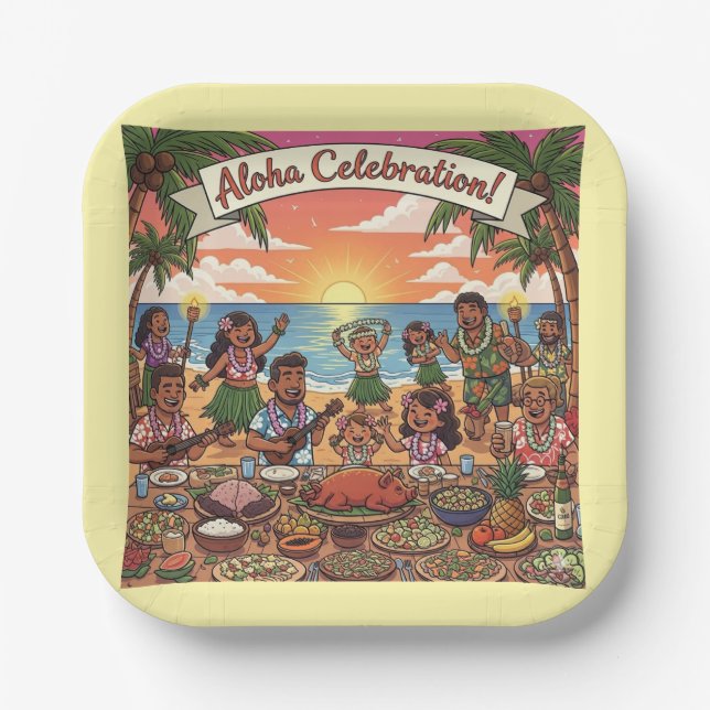 Aloha Celebration Pappteller (Vorderseite)