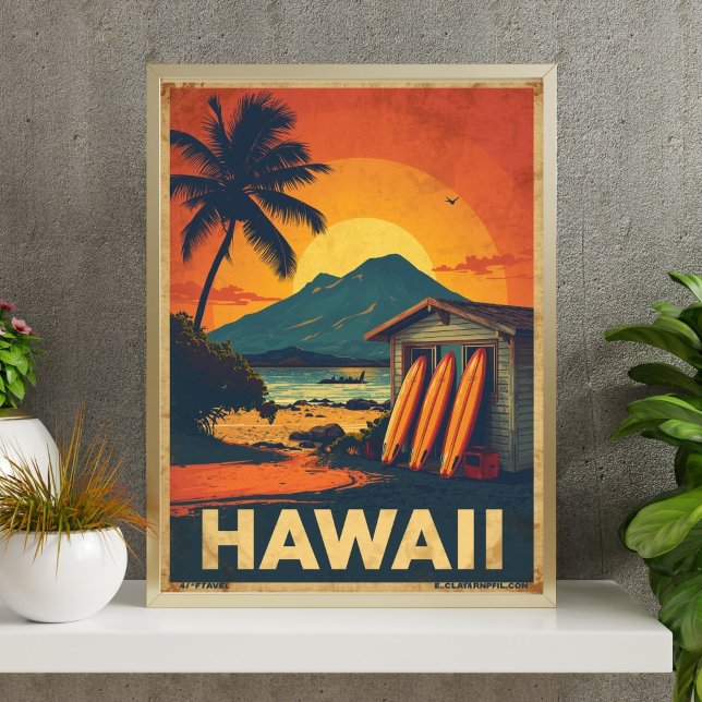 Aloha Coast – Retro Hawaii Travel  Poster (Von Creator hochgeladen)