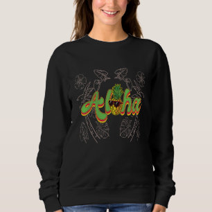 Aloha Coole Ananas mit Sonnenbrille Hawaii Patter Sweatshirt