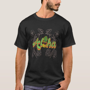 Aloha Coole Ananas mit Sonnenbrille Hawaii Patter T-Shirt