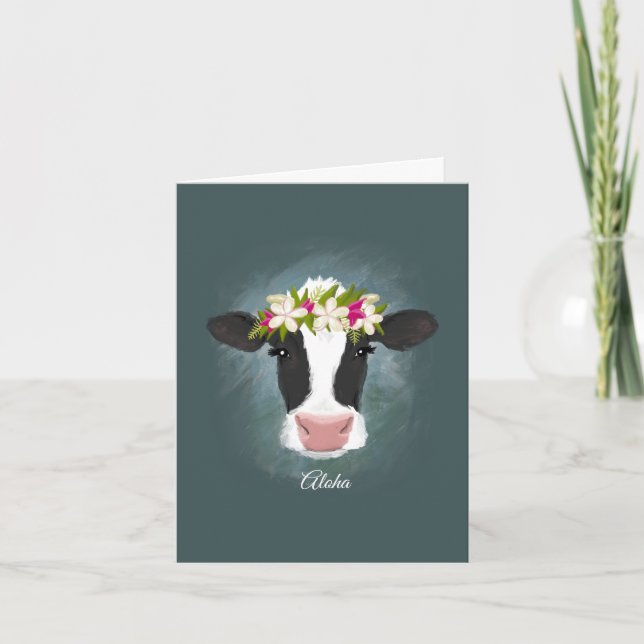 Aloha Cow - Benutzerdefinierte Note Card Karte (Vorderseite)