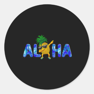 Aloha Dabbing Ananas Sungles Strände Hawaii Haw Runder Aufkleber