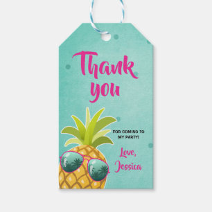 Aloha danke tags Tropical Pineaple Luau Geschenkanhänger