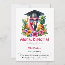 Aloha-Diplom-Tropische-Abschlussfeier-Poolparty Einladung
