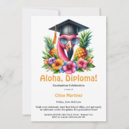 Aloha Diploma Tropical Graduation Pool Party  Einladung
