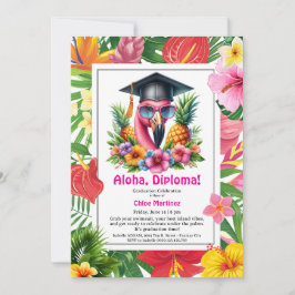 Aloha Diploma! Tropical Graduation Pool Party  Einladung