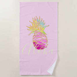 Aloha | Elegantes tropisches Ananas Strandtuch