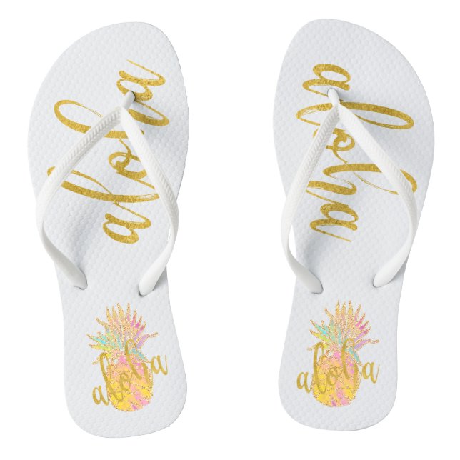 Aloha extravagante Imitate Glitzer Pastellananas Flip Flops (Fußbett)