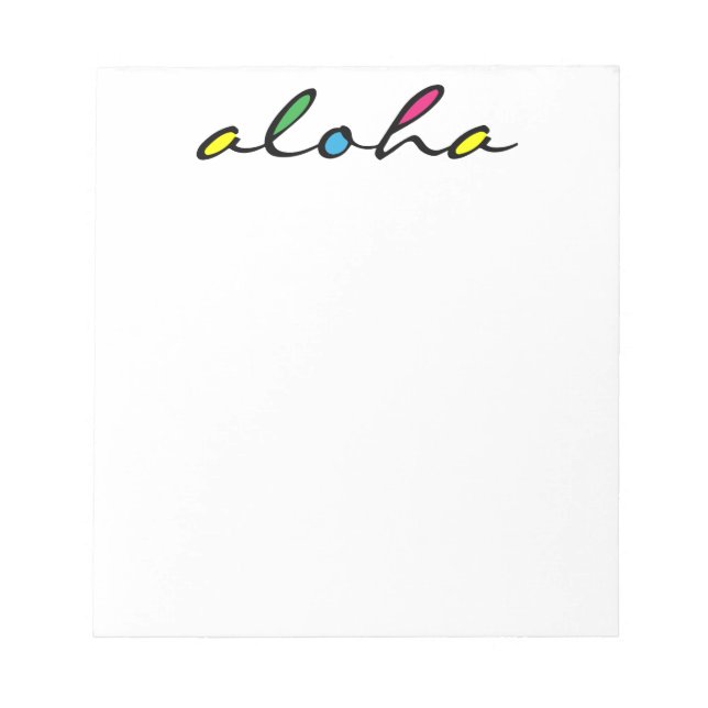ALOHA farbig Notizblock (Vorderseite)