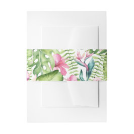 Aloha Flamingo Tropical Beach Wedding Einladungsbanderole