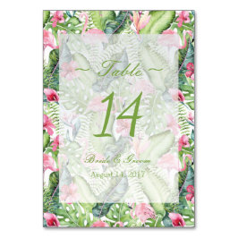 Aloha Flamingo Tropical Beach Wedding Tischnummer